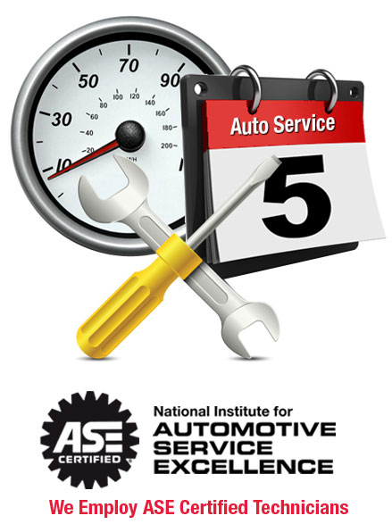 ASE Certified Insignia with a date calendar & tools.